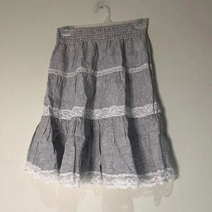 NWT Gold Hawk Linen Stripe Skirt Size XS‎